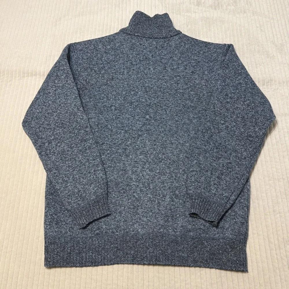 Yeokou Men's Size XL Blue Tweed Cashmere/Wool Blend Zip Up Sweater/Cardigan